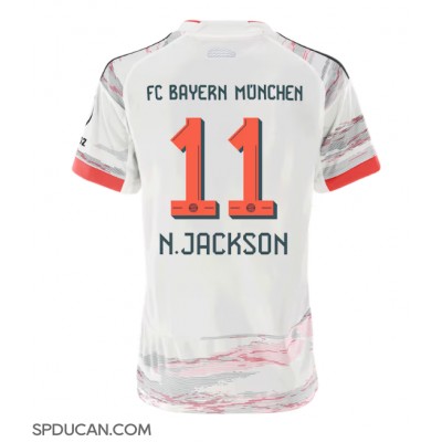 Zenski Nogometni Dres Bayern Munich Nicolas Jackson #11 Gostujuci 2025-26 Kratak Rukav Zenski Nogometni Dres Bayern Munich Nicolas Jackson #11 Gostujuci 2025-26 Kratak Rukav